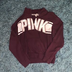 Purple zip up pink hoodie